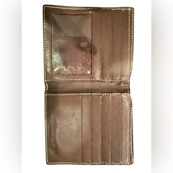 Men’s brown faux leather billfold wallet - Picture 2 of 4